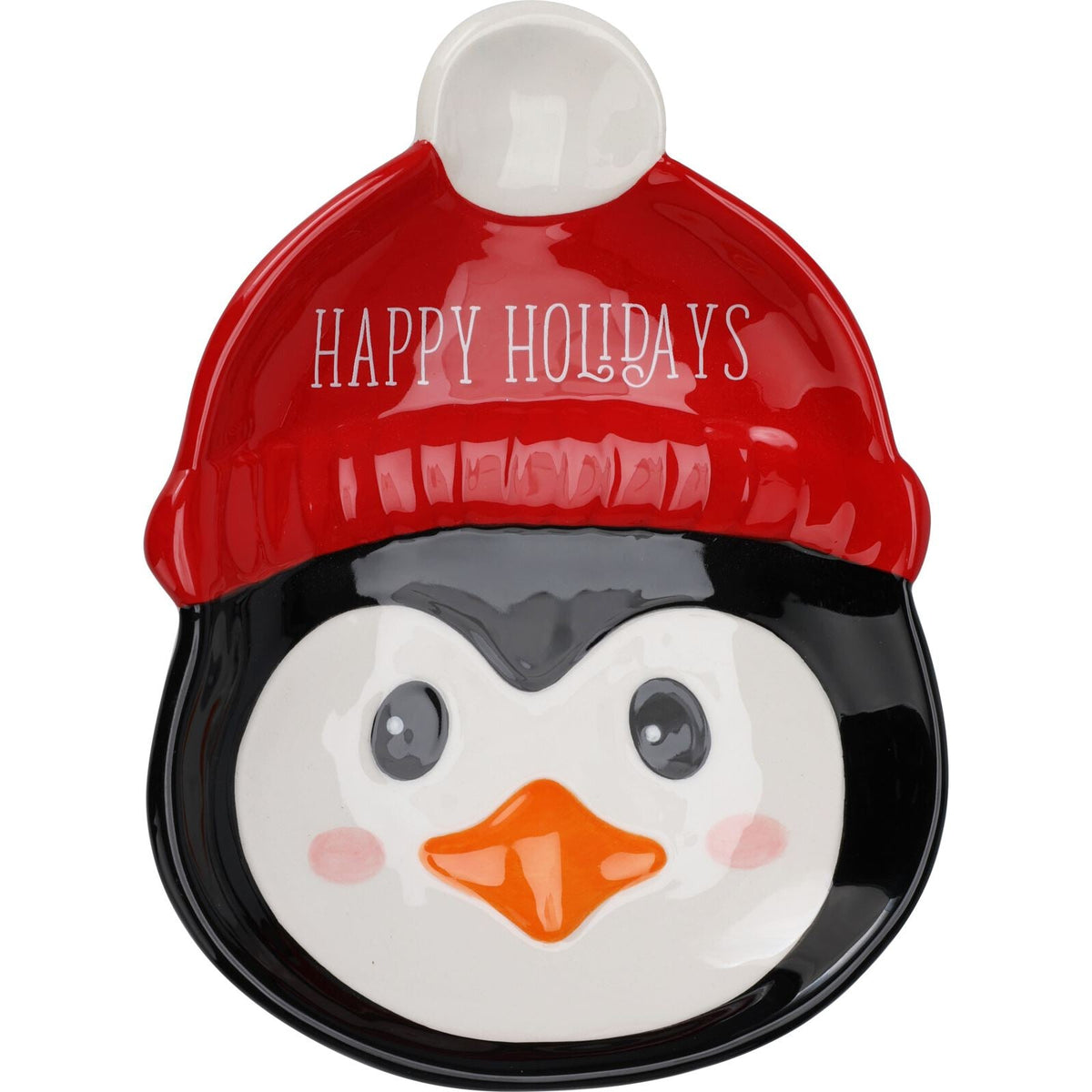 Penguin Christmas Plate | Novelty Character Snack Plate Xmas Serving Dish - 19cm Plate - Tophatter Daily Deals