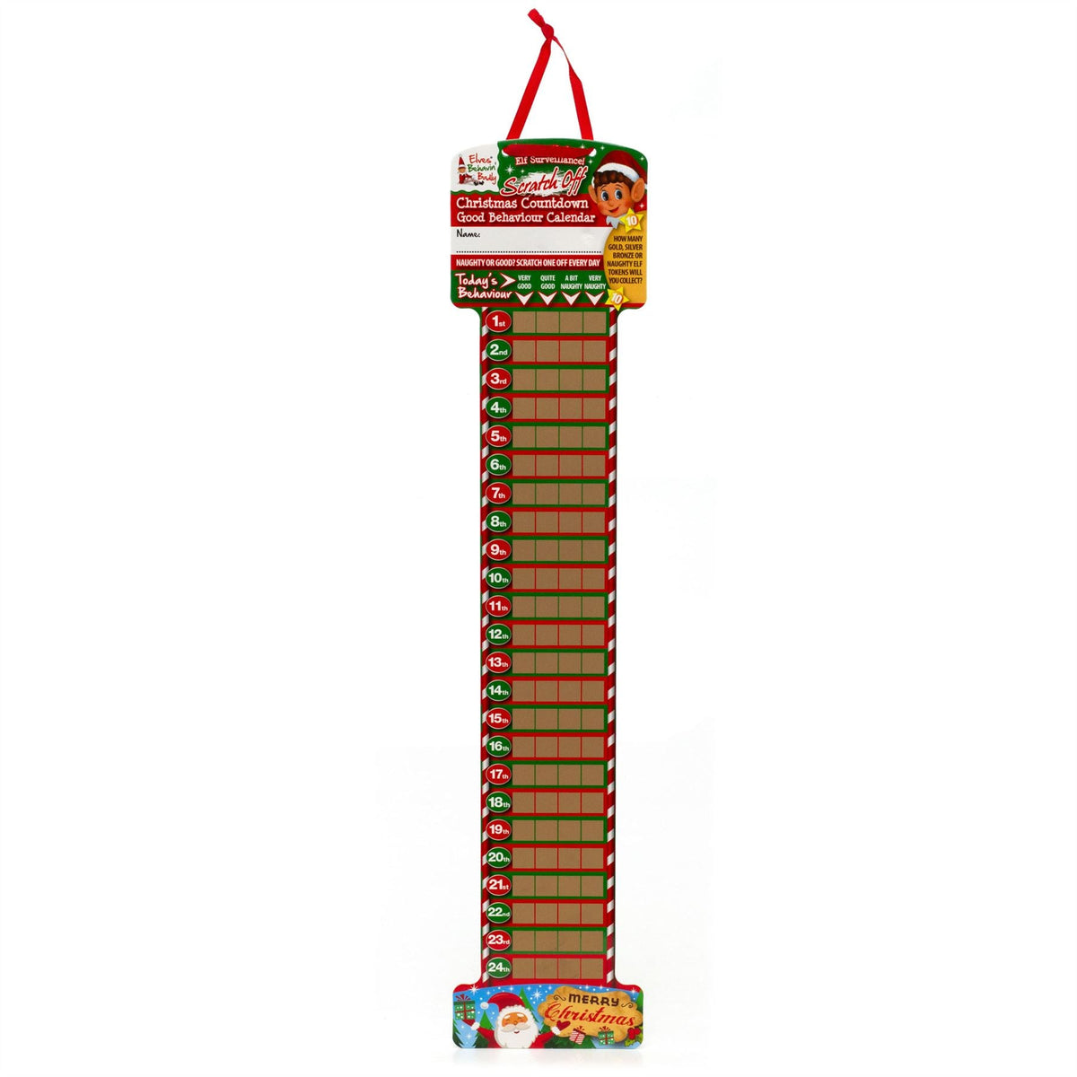 Elf Scratch-off Christmas Advent Calendar | Advent Good Behaviour Chart for Kids Advent Calendar - Tophatter Daily Deals