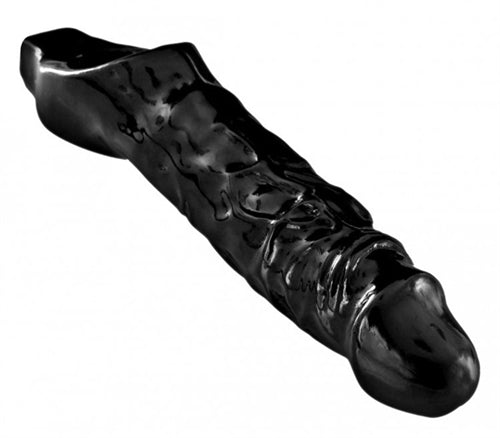 Mamba Black Penis Extender Sleeve with Sensation Nodes Ring > Sex Toys For Men > Penis Sleeves - Tophatter Daily Deals