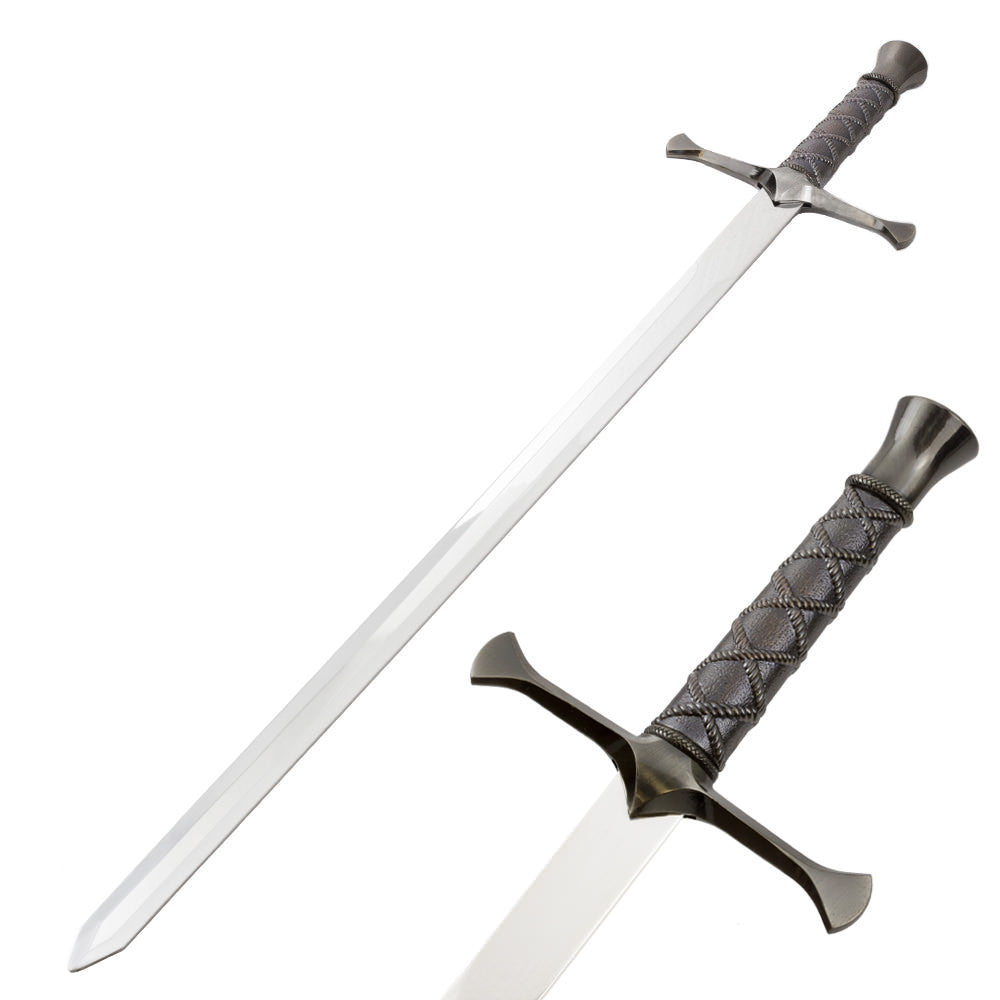 Medieval Crusader Fantasy Arya Sword With Wall Plaque Collectible Weapons - Tophatter Daily Deals