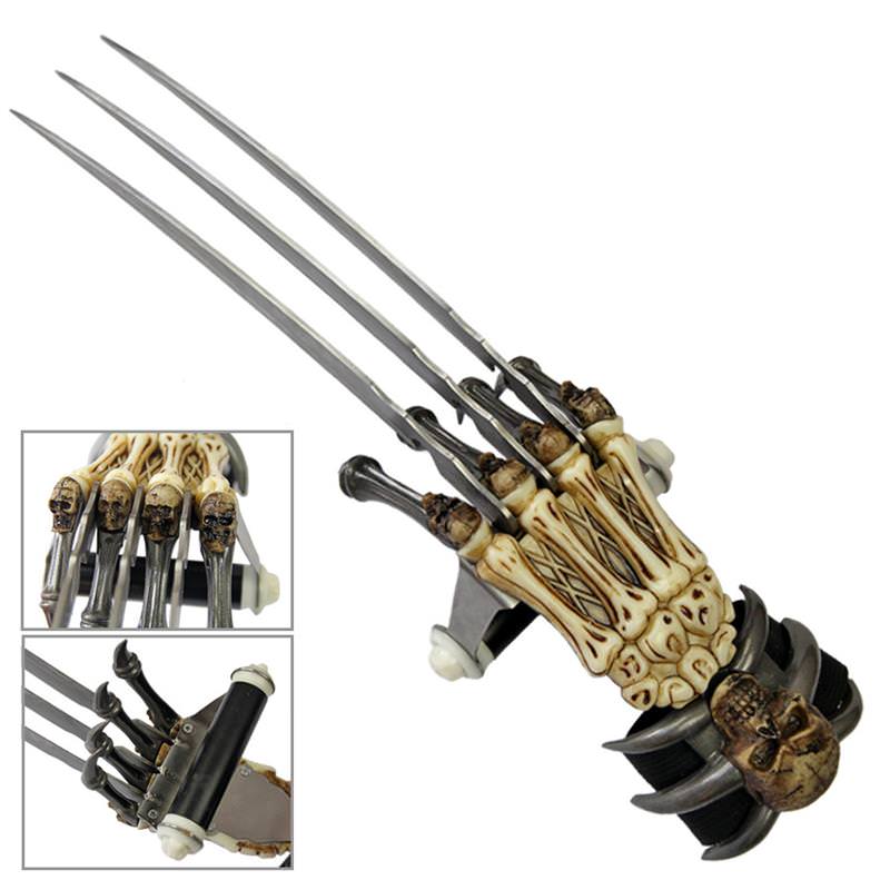 Skull & Bones Gauntlet Style Hand Claw Tri-Bladed Wolverine Knife - Tophatter's Inc. Weapons Store Online Collectible Weapons - Tophatter Daily Deals