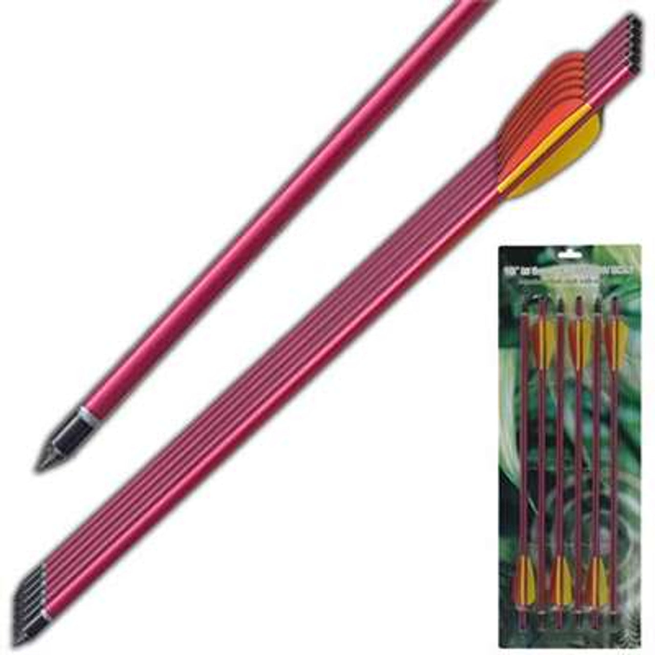 Survival Arrow Equipment Aluminum Red 16 Inch Set of Six Archery - Tophatter Daily Deals