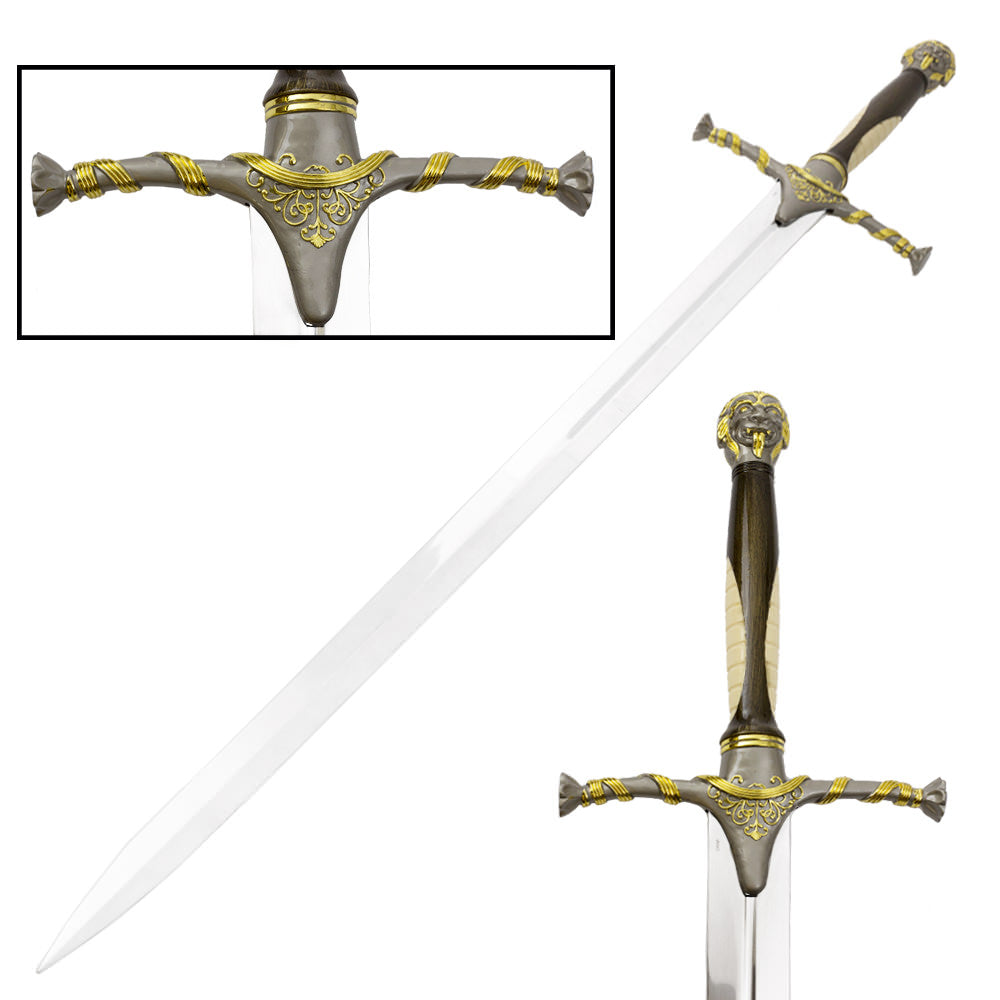 Medieval Collective The Lion Fantasy Long Sword With Display Wall Plaque - Tophatter's Guns'N'Weapons Store Collectible Weapons - Tophatter Daily Deals
