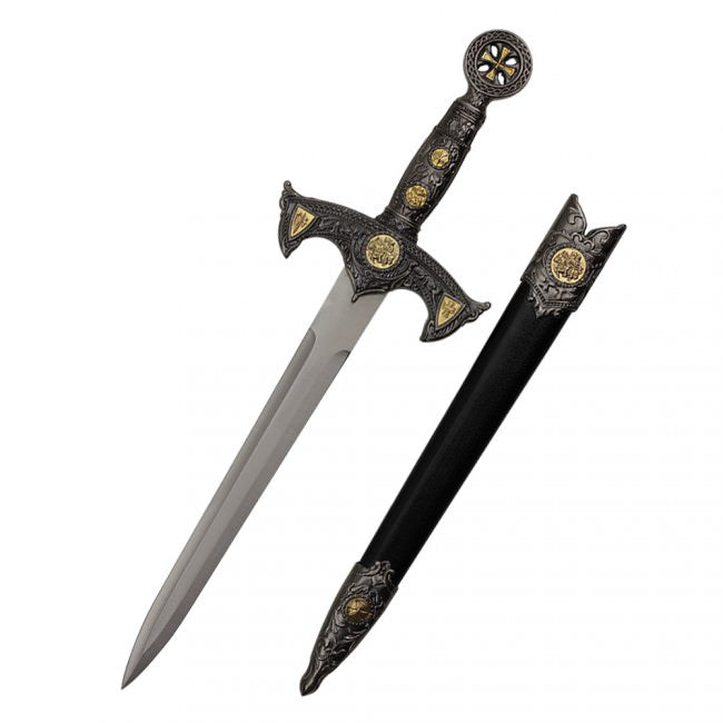 Knights Templar Dagger Short Sword With Scabbard - Tophatter's Guns'N'Weapons Store Collectible Weapons - Tophatter Daily Deals