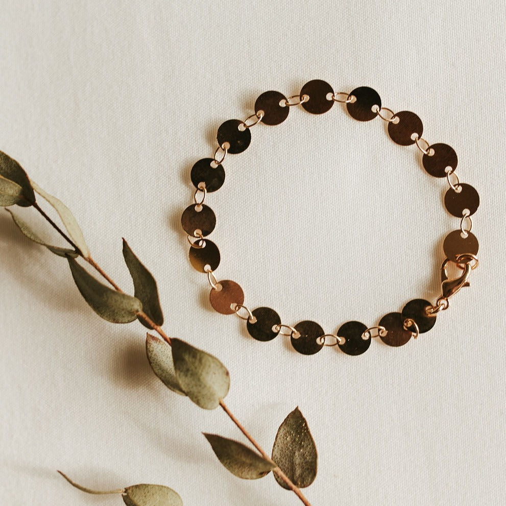 Chloe Gold Filled Coin Bracelet Bracelets - Tophatter Daily Deals