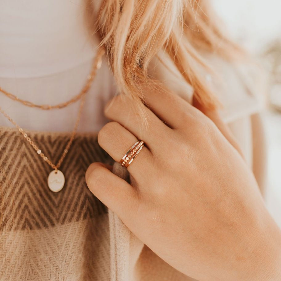 Micah Gold Filled Stacking Ring Rings - Tophatter Daily Deals