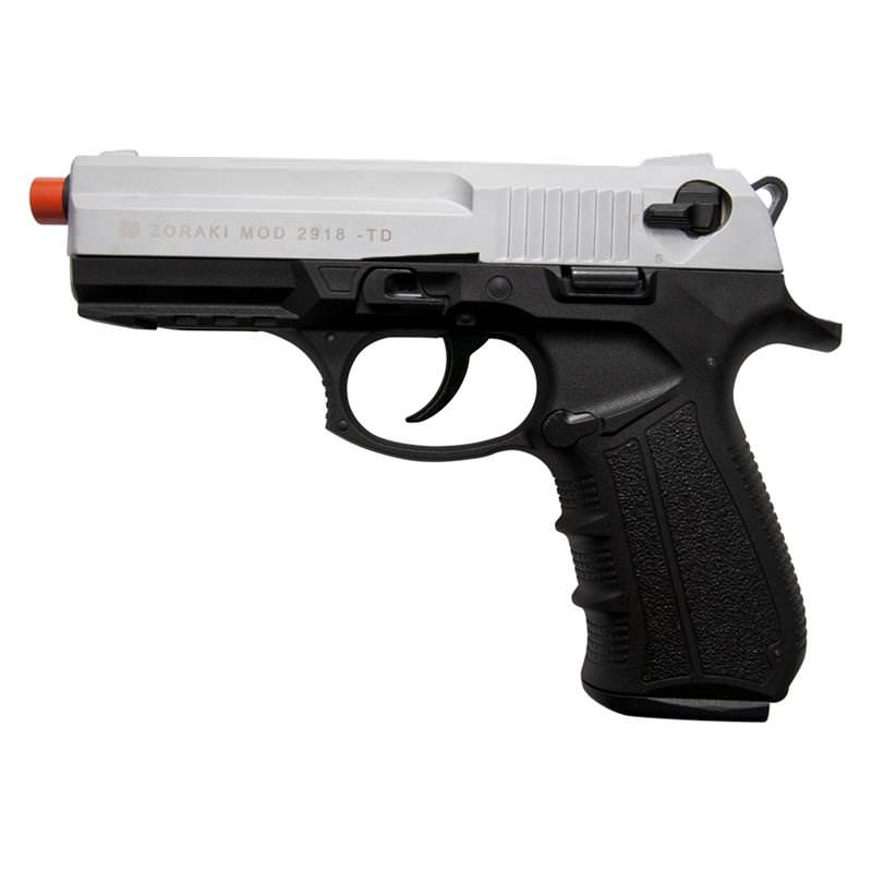 Zoraki 2918 9mm Silver Finish Front Firing Blank Gun - Tophatter's Guns'N'Weapons Store Collectible Weapons - Tophatter Daily Deals