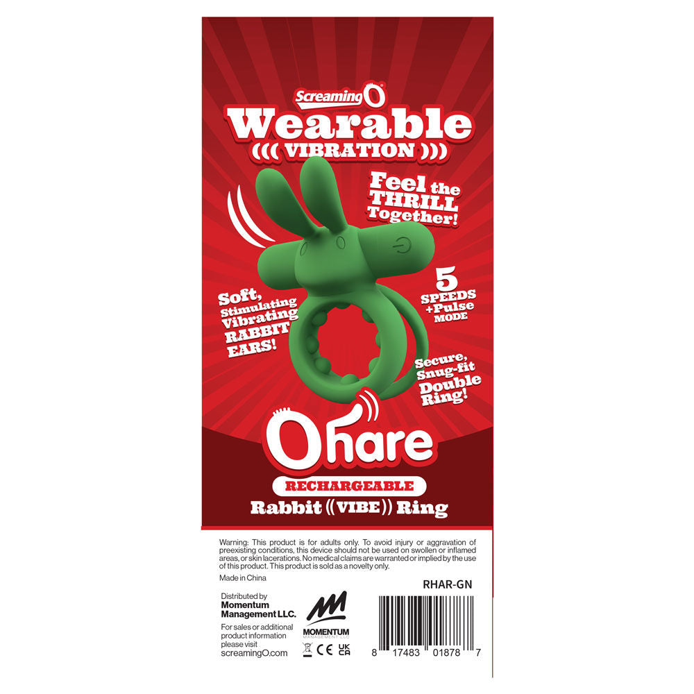 Ohare (Black | Blue | Green) – Rechargeable Silicone Rabbit Vibrating Cock Ring > Cock Ring > Vibrating - Tophatter Daily Deals