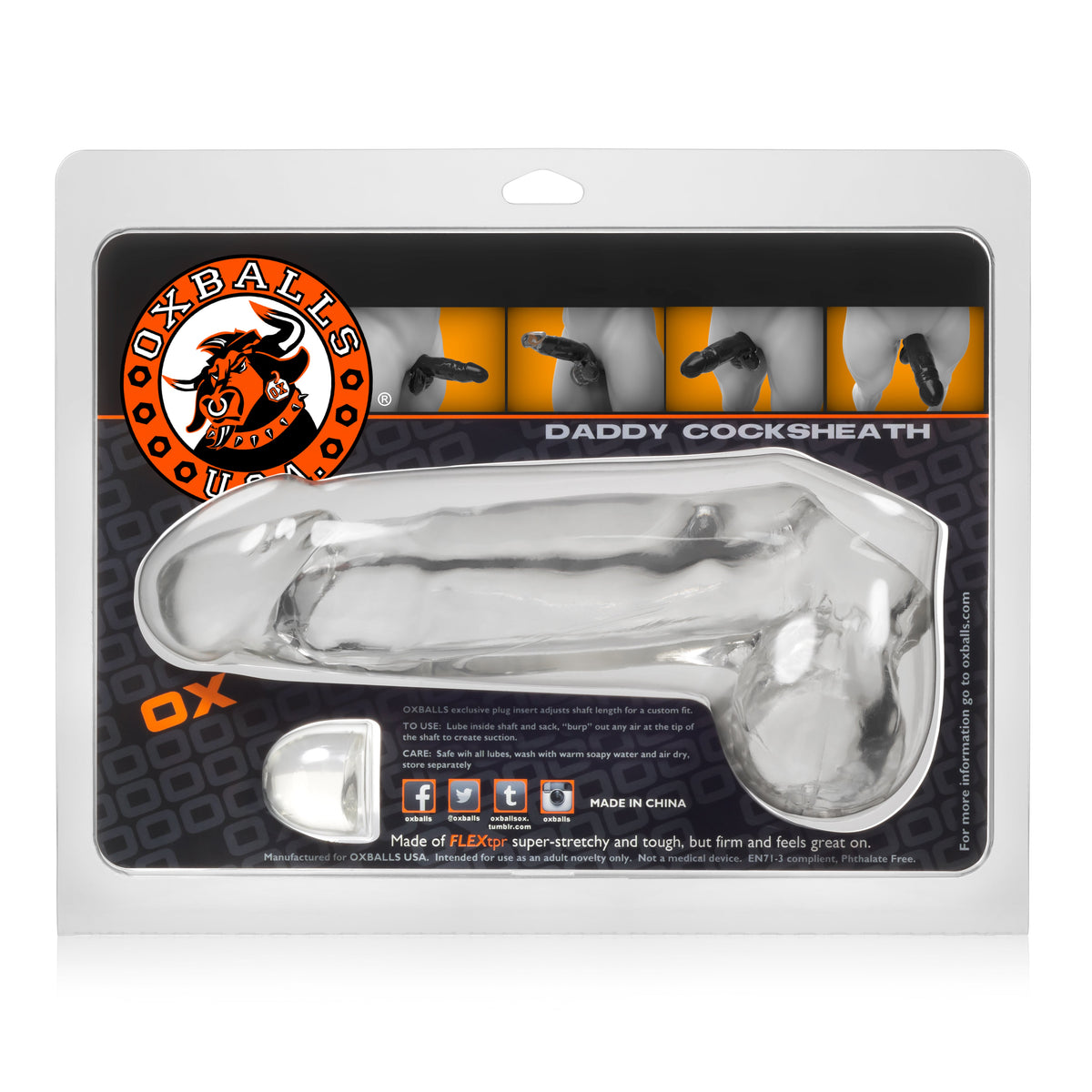 Daddy Cocksheath w Balls Clear 10 Inch Length > Sex Toys For Men > Penis Sleeves - Tophatter Daily Deals