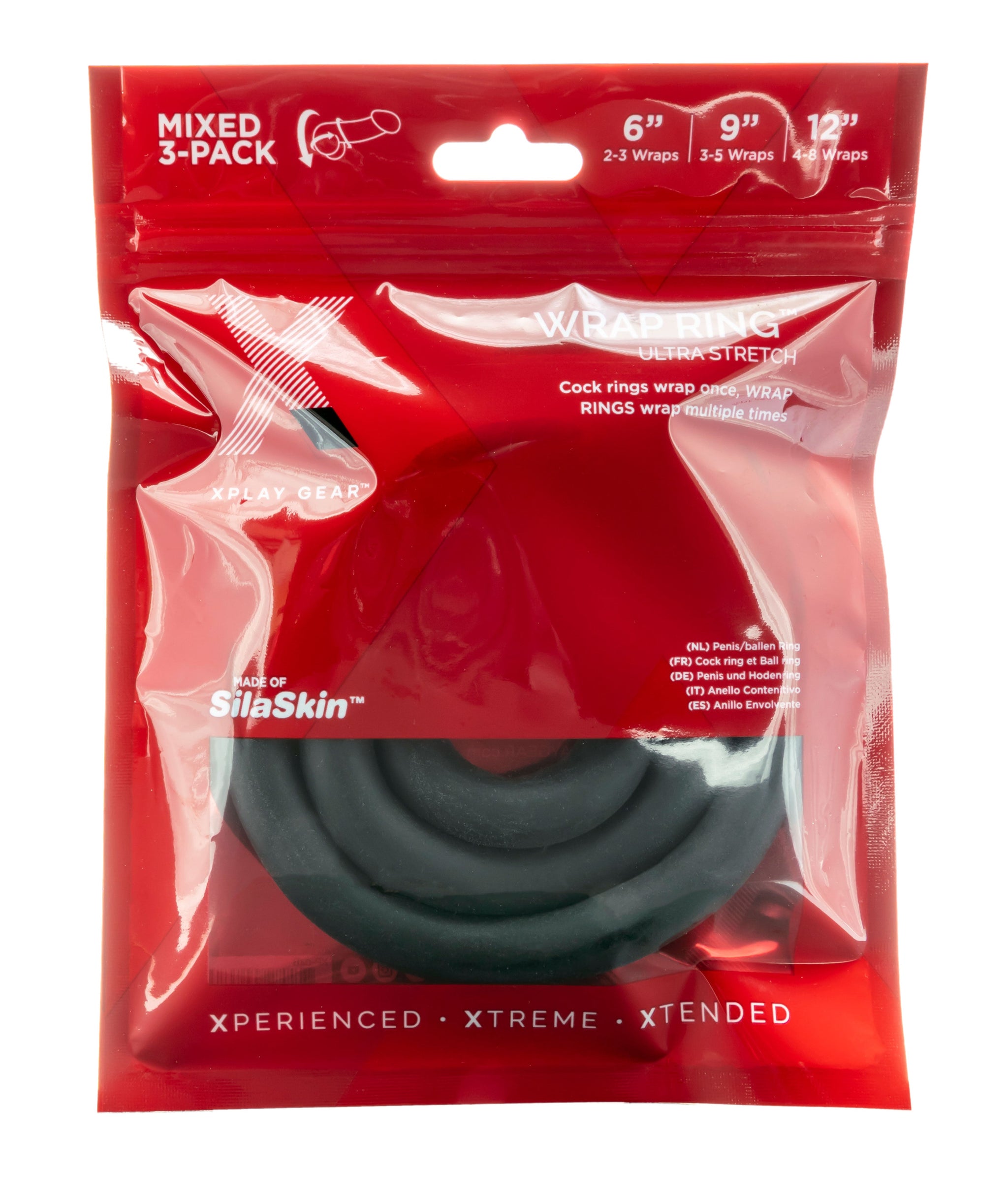 Perfect Fit XPlay Gear – Ultra Stretch Wrap Rings Set 6, 9, and 12 Inch Penis Rings > Cock Ring > Sets - Tophatter Daily Deals