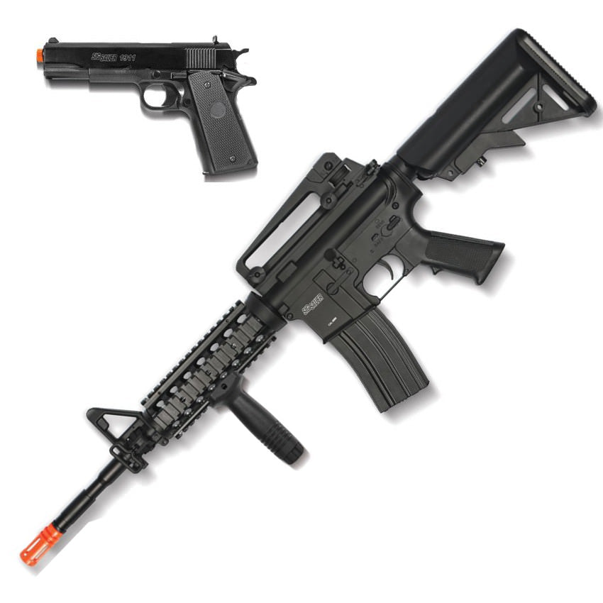 SIG SAUER Patrol Full Auto Electric AEG Airsoft Rifle and Pistol Kit - Tophatter's Army Products & Self Defense Collectible Weapons - Tophatter Daily Deals
