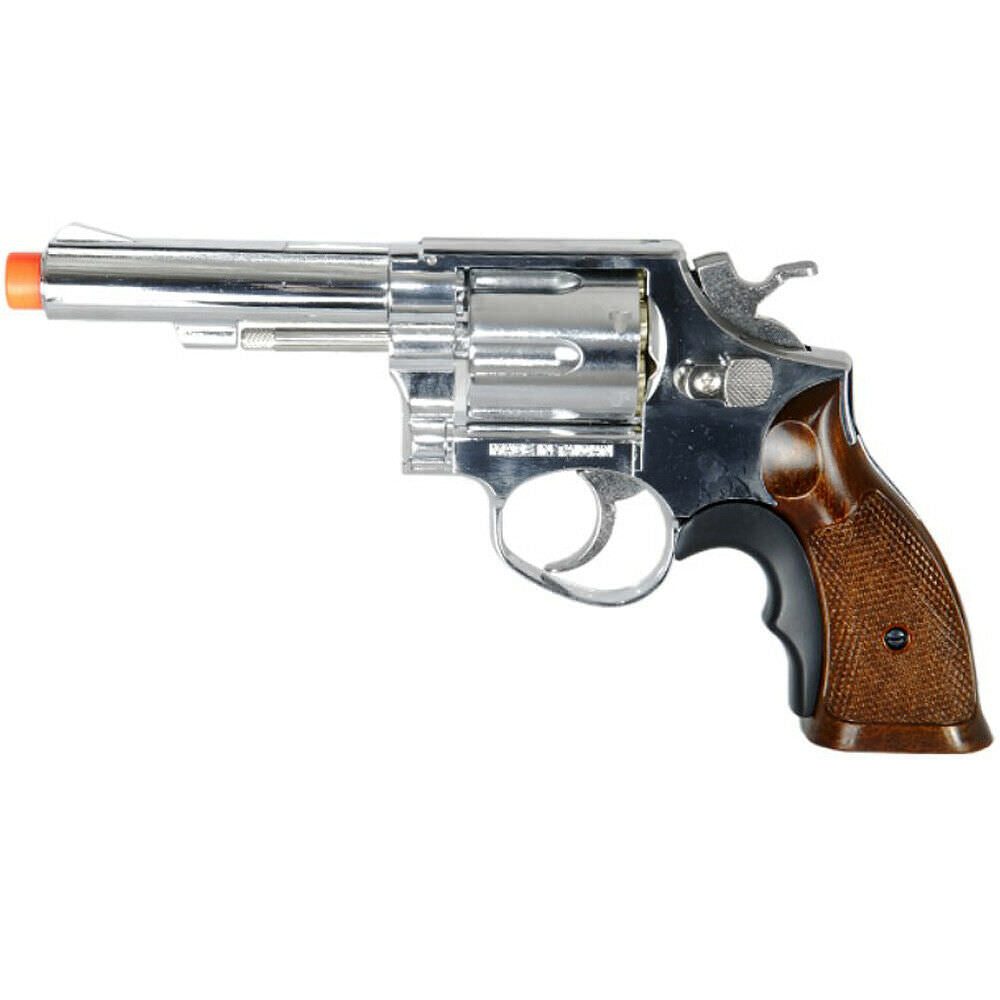 HFC 357 Magnum Airsoft Pistol Metal Barrel Gas Revolver Wood / Chrome - Tophatter's Army Products & Self Defense Collectible Weapons - Tophatter Daily Deals