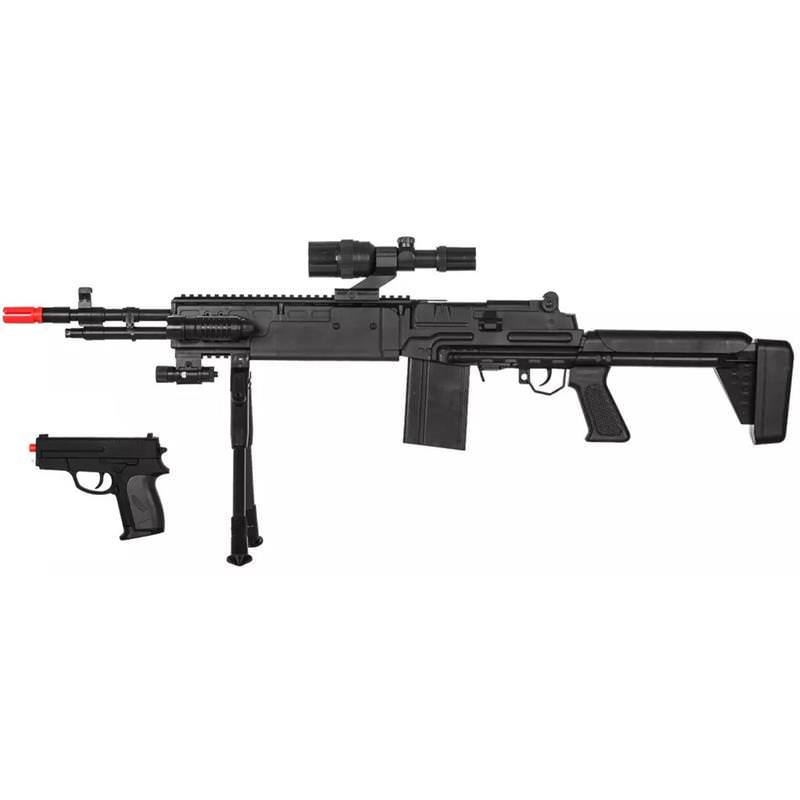 P1114 Spring Airsoft Rifle and P618 Pistol Gun Combo - Tophatter's Inc. Weapons Store Online Collectible Weapons - Tophatter Daily Deals