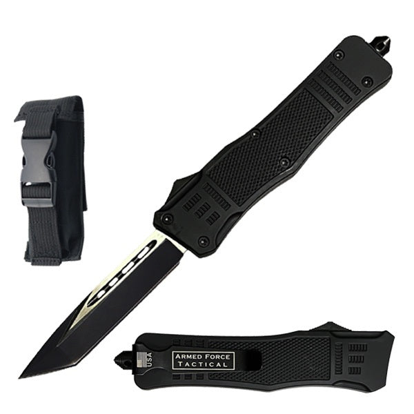 8.25" Tracker OTF Dual Action Automatic Tanto Pocket Knife Collectible Weapons - Tophatter Daily Deals