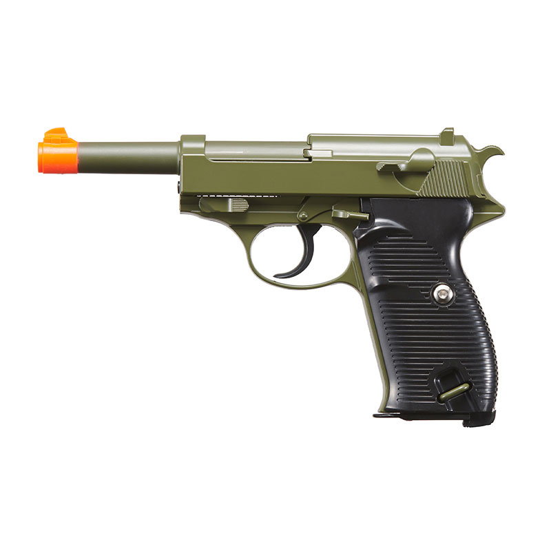 G21 Heavy Weight Spring Pistol P38 Style with Metal Magazine OD Green - TOPHATTER'S ARMORY DEALS Collectible Weapons - Tophatter Daily Deals
