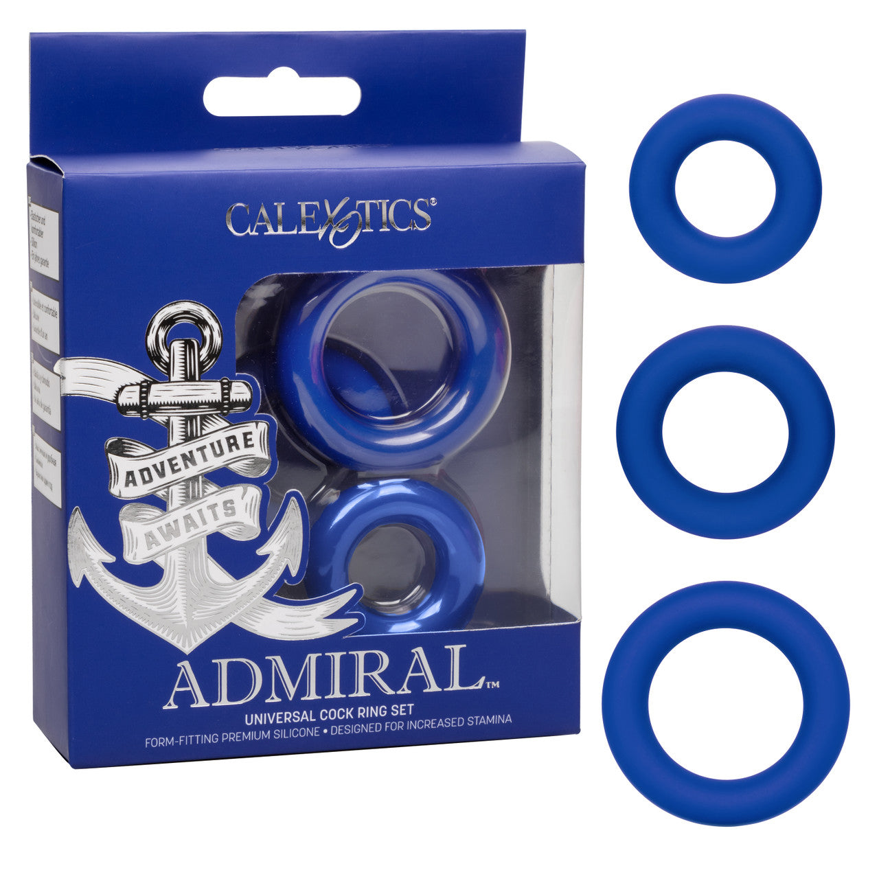Admiral Universal Cock Ring Set – Gradual Size Silicone Rings Set > Cock Ring > Sets - Tophatter Daily Deals