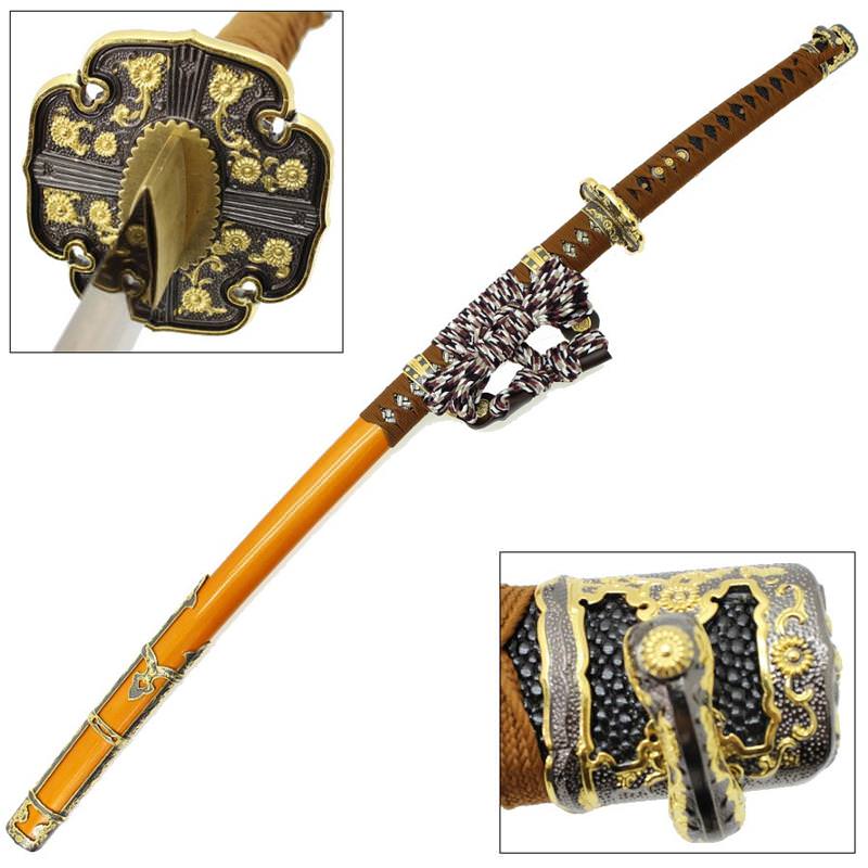 Japanese Tachi Ceremonial Katana Hardened Samurai Sword Functional Collectible Weapons - Tophatter Daily Deals