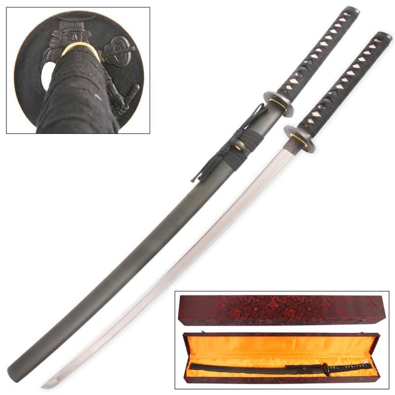 Handmade Takeda Shingen Japanese Traditional Katana With Sword Box - Tophatter's Army Products & Self Defense Collectible Weapons - Tophatter Daily Deals