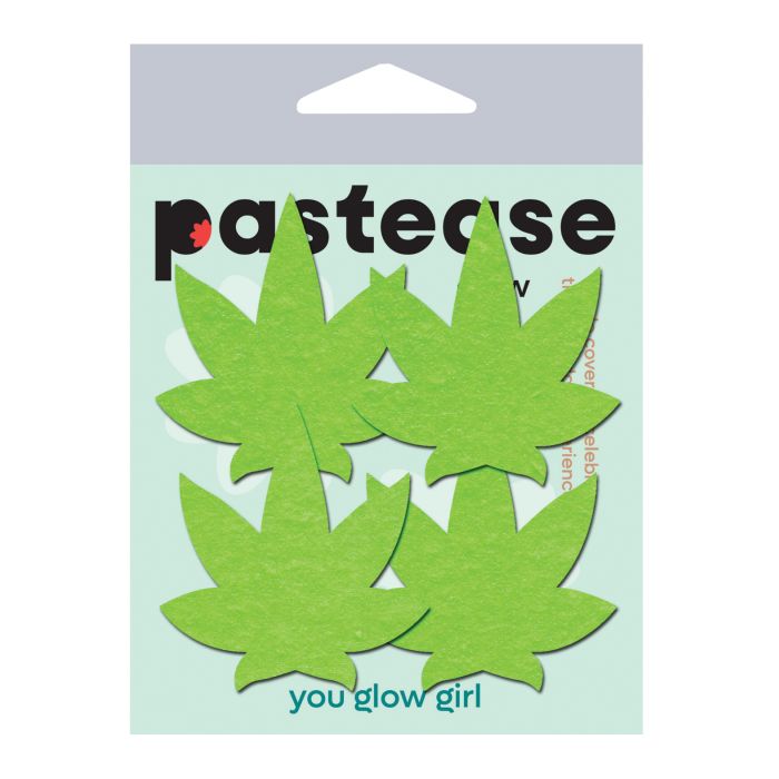 Glow In The Dark Green Pot Leaf Pasties - Tophatter Daily Deals