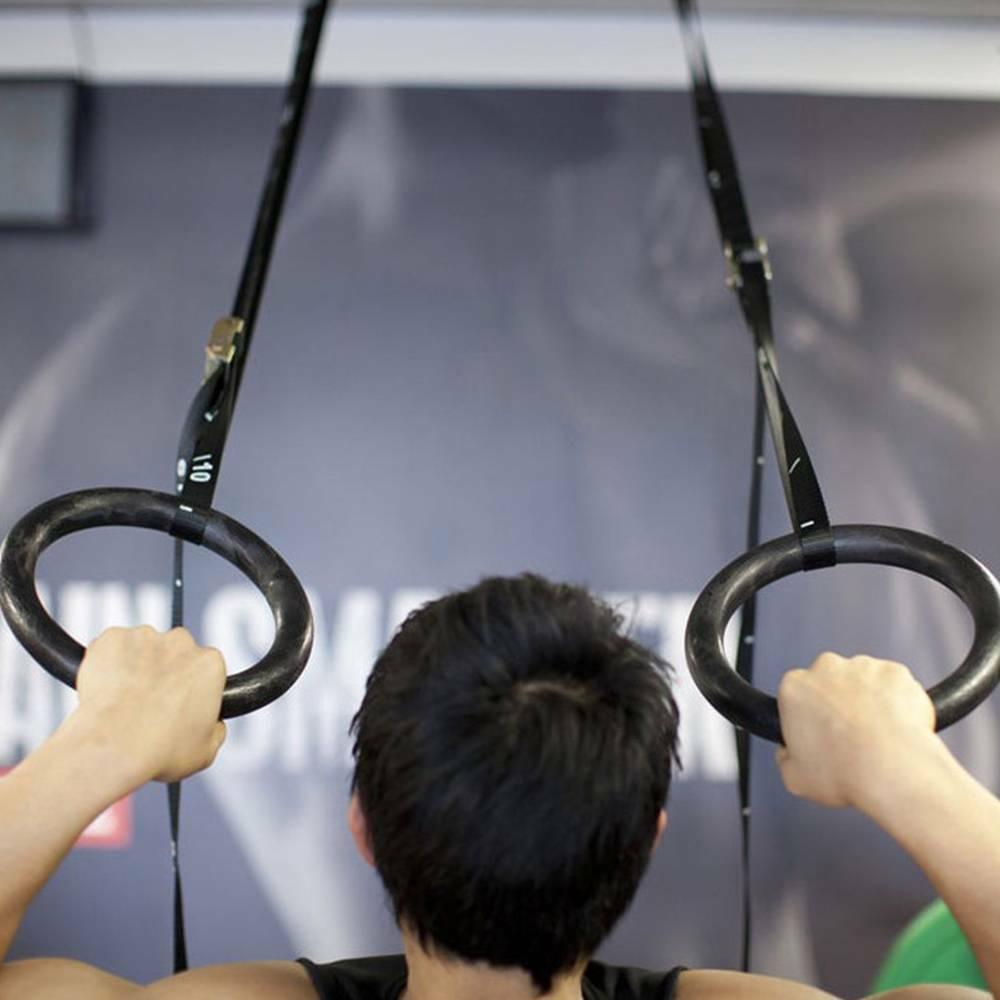 Gymnastics Rings With Straps - 2Pcs Gym Rings Adjustable Fitness Muscle Strength Training Strap Hoop Exercise & Fitness - Tophatter Daily Deals