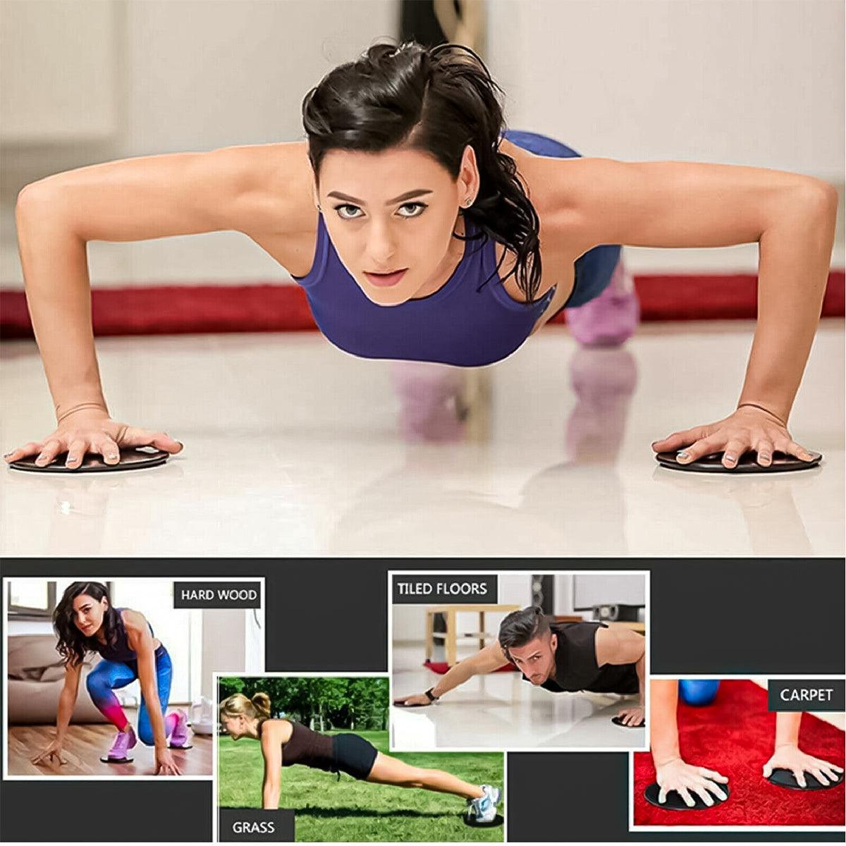 Exercise Sliders UK - 2X Dual Sided Gliding Discs Exercise Sliders Core Sliders Exercise & Fitness - Tophatter Daily Deals