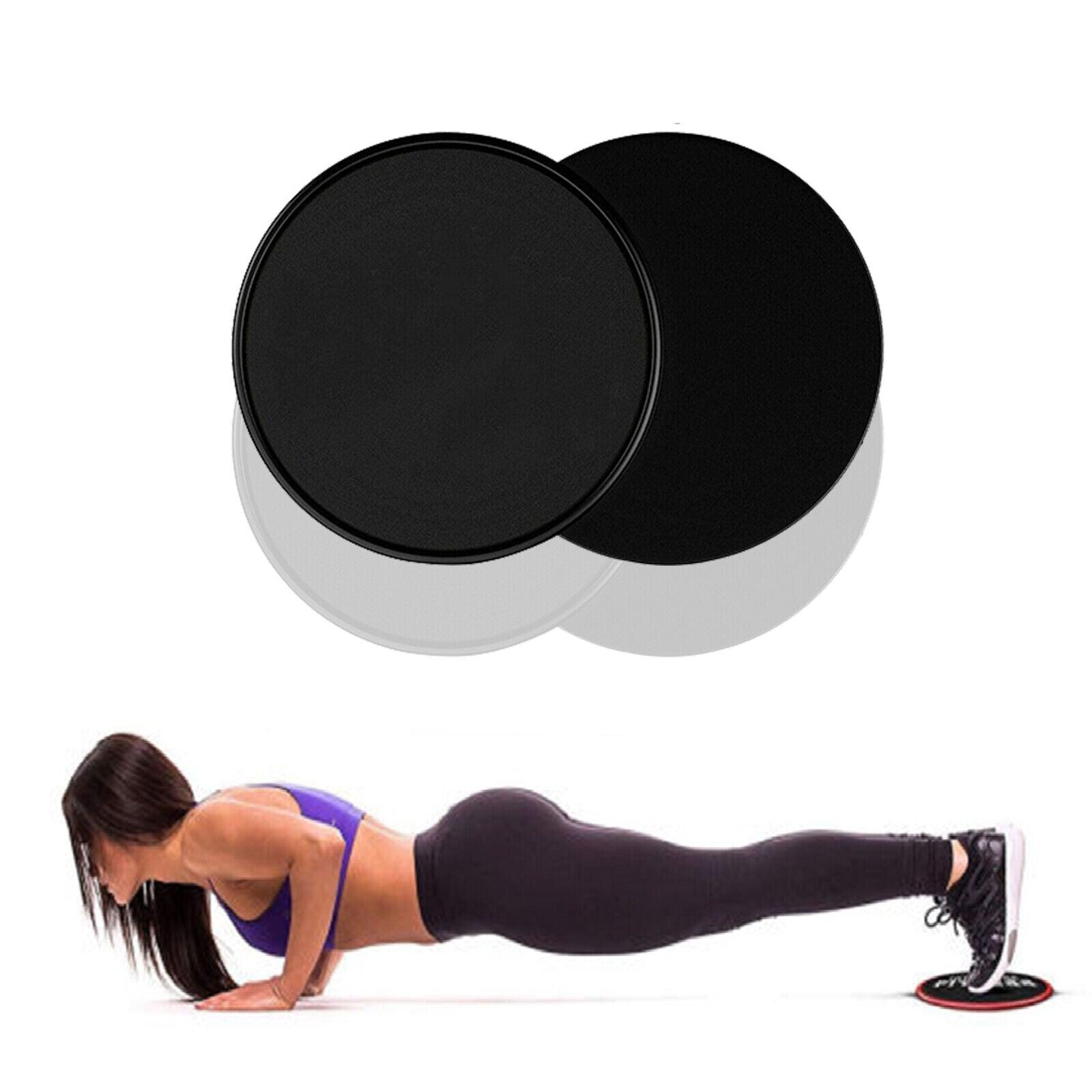Exercise Sliders UK - 2X Dual Sided Gliding Discs Exercise Sliders Core Sliders Black Exercise & Fitness - Tophatter Daily Deals