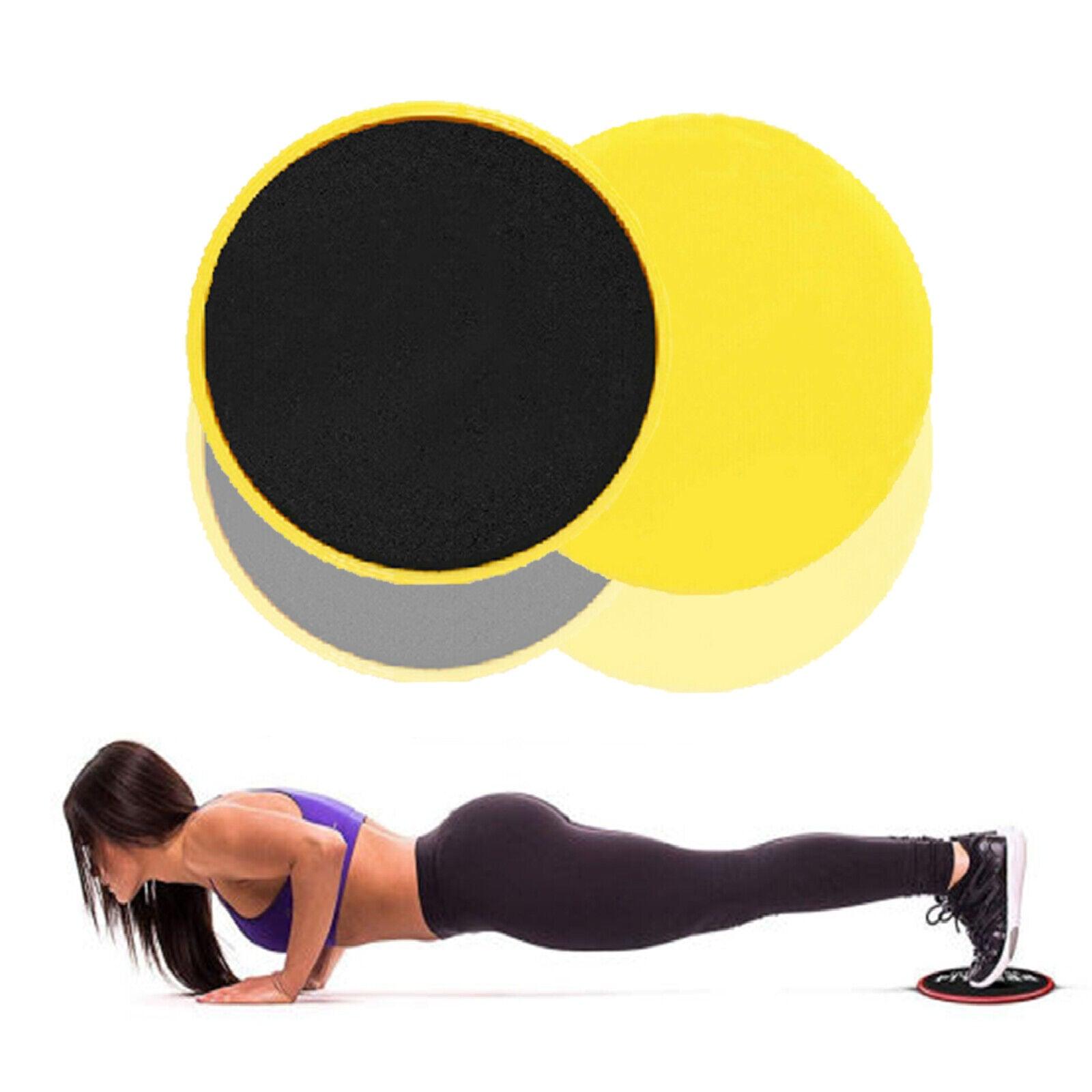 Exercise Sliders UK - 2X Dual Sided Gliding Discs Exercise Sliders Core Sliders Yellow Exercise & Fitness - Tophatter Daily Deals