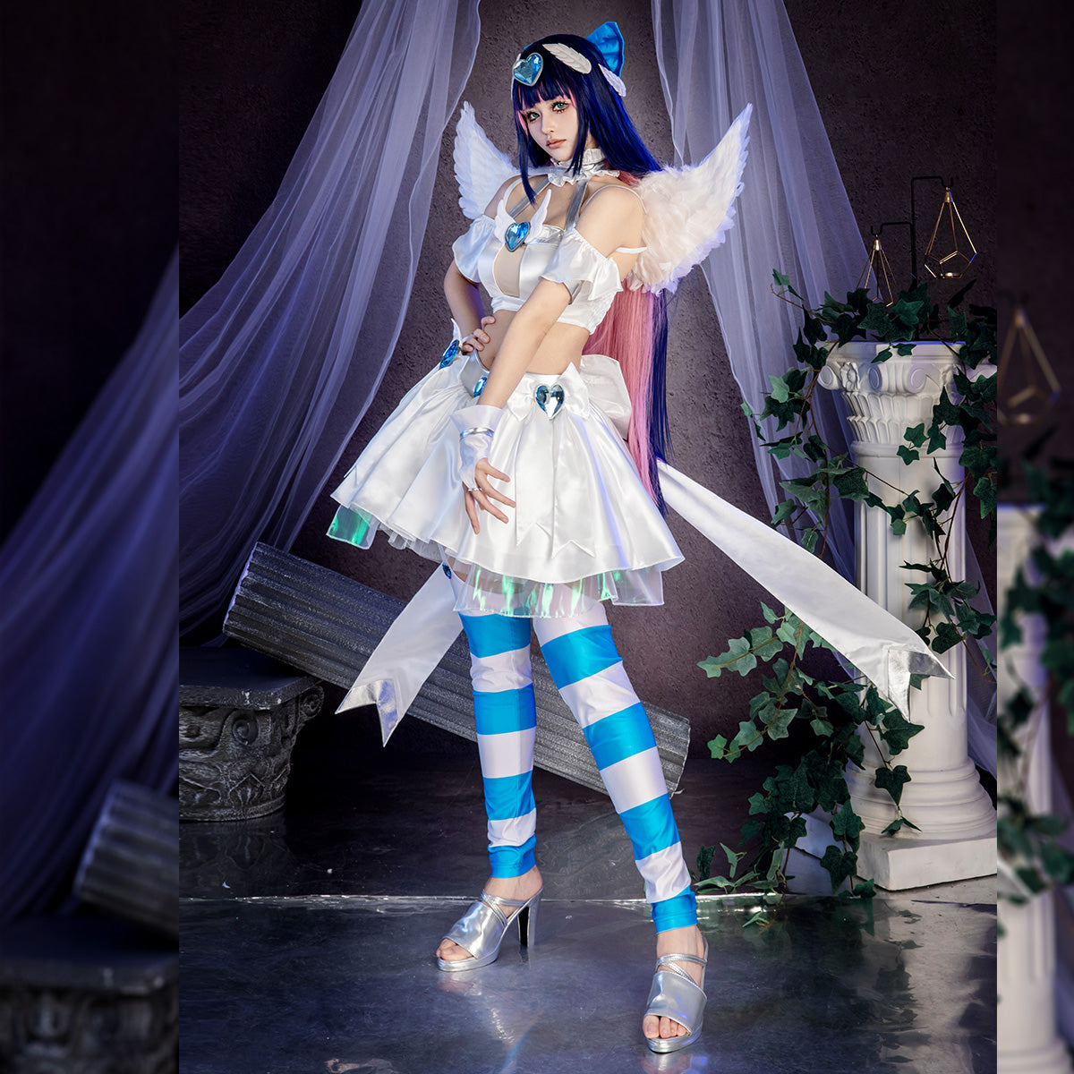 【Pre-Order】New Panty And Stocking with Garterbelt Angel Stocking Cosplay Costume Costume - Tophatter Daily Deals