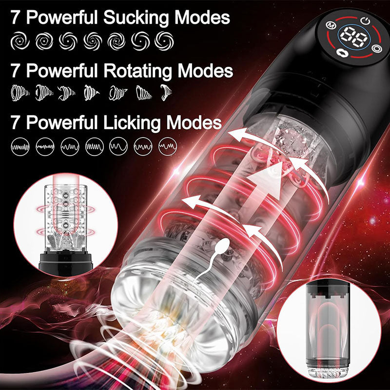 Poseidon - 7 Sucking Rotating Licking Male Stroker Bath Masturbator Masturbation Cup - Tophatter Daily Deals