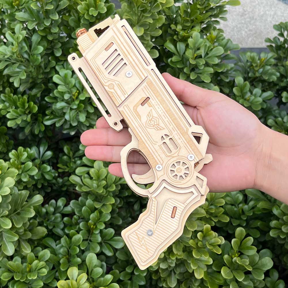 3D Wooden Rubber Band Gun Model Kit - Tophatter Daily Deals