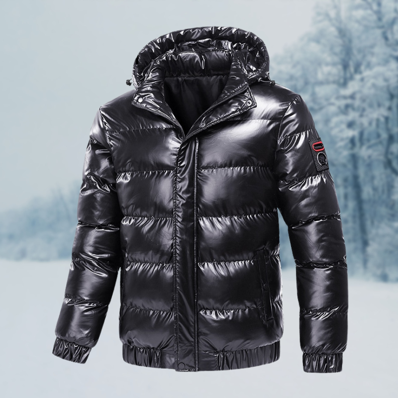 Windproof Men’s Puffer Jacket – Quilted Insulated Shell Black - Tophatter Daily Deals
