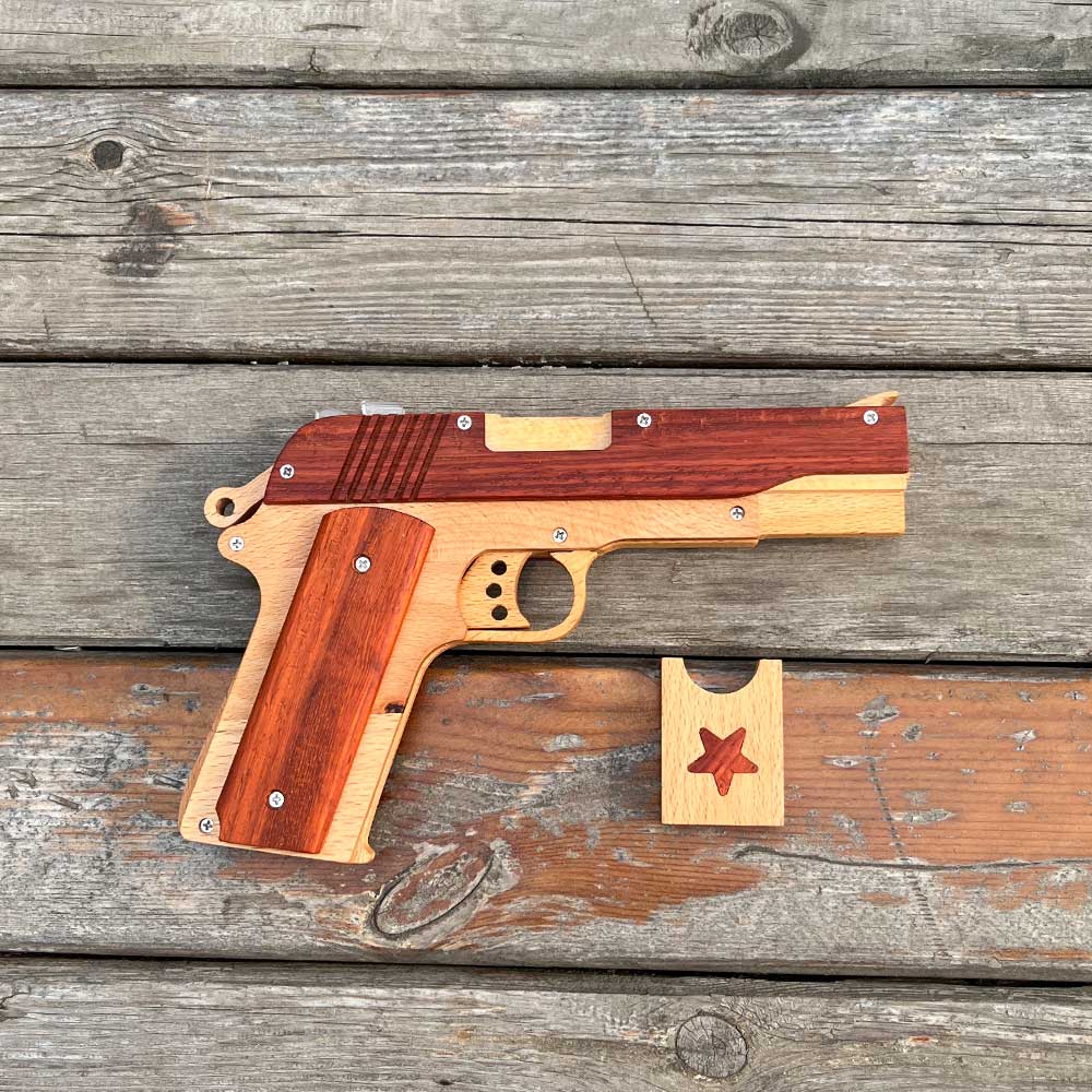 M1911 Wooden Rubber Band Gun Model - Tophatter Daily Deals