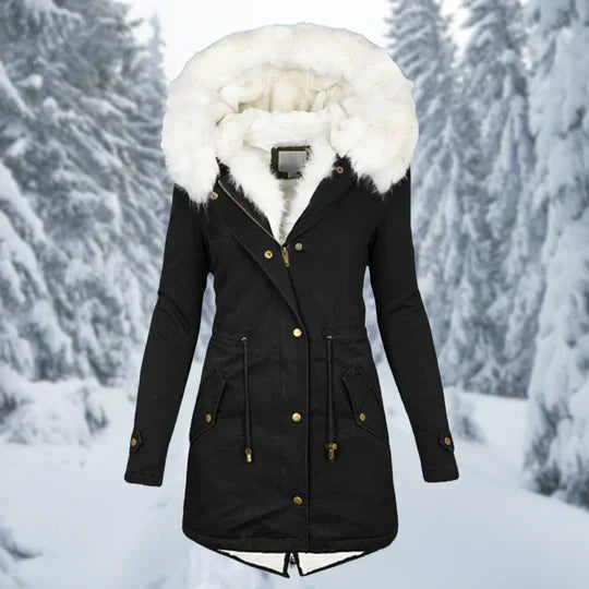 Warm Flattering Women's Parka - Longline, Faux Fur, Winter Black - Tophatter Daily Deals