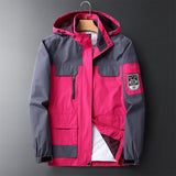 Waterproof Men's Rain Jacket - Hooded Colorblock, Packable - Tophatter Daily Deals