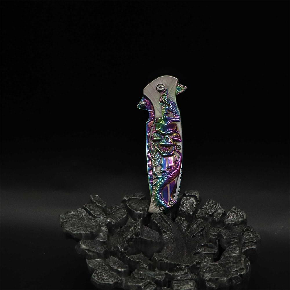 Snake Skull Relief Folding Knife - Tophatter Daily Deals