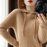 Soft Cozy Women's Hooded Sweater – Drop Shoulder Knit Brown - Tophatter Daily Deals