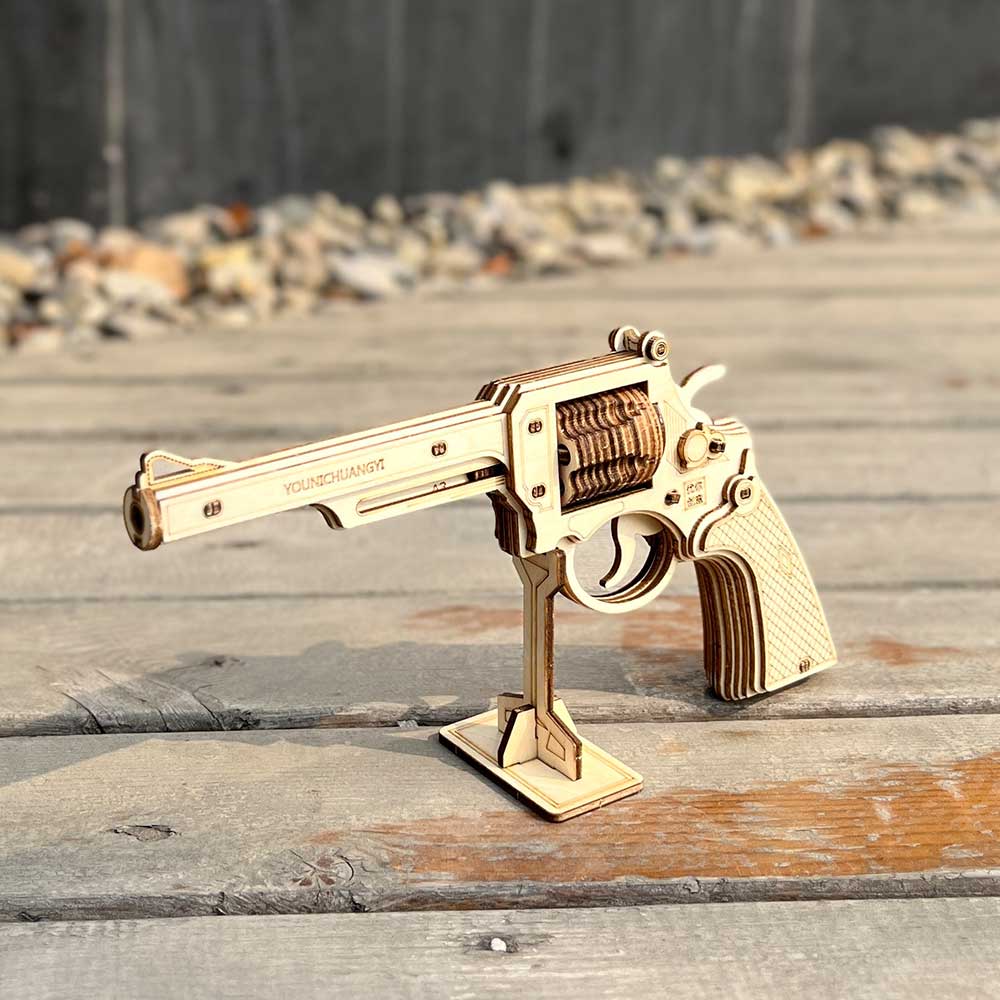 Revolver Wooden Model Kit S&W Gun - Tophatter Daily Deals