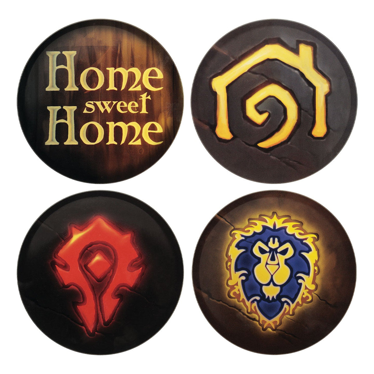World of Warcraft - Set of Four Printed Metal Coasters Coaster - Tophatter Daily Deals