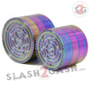 Rainbow Stainless Steel Magnetic Spice Herb Grinder w/ Maze 4 pc Game Smoking Accessories - Tophatter Daily Deals