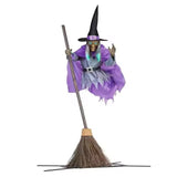 6-Foot Flying Witch Halloween Yard Decoration – Scary Outdoor Prop with Floating Effect, Easy Setup Decor - Tophatter Daily Deals