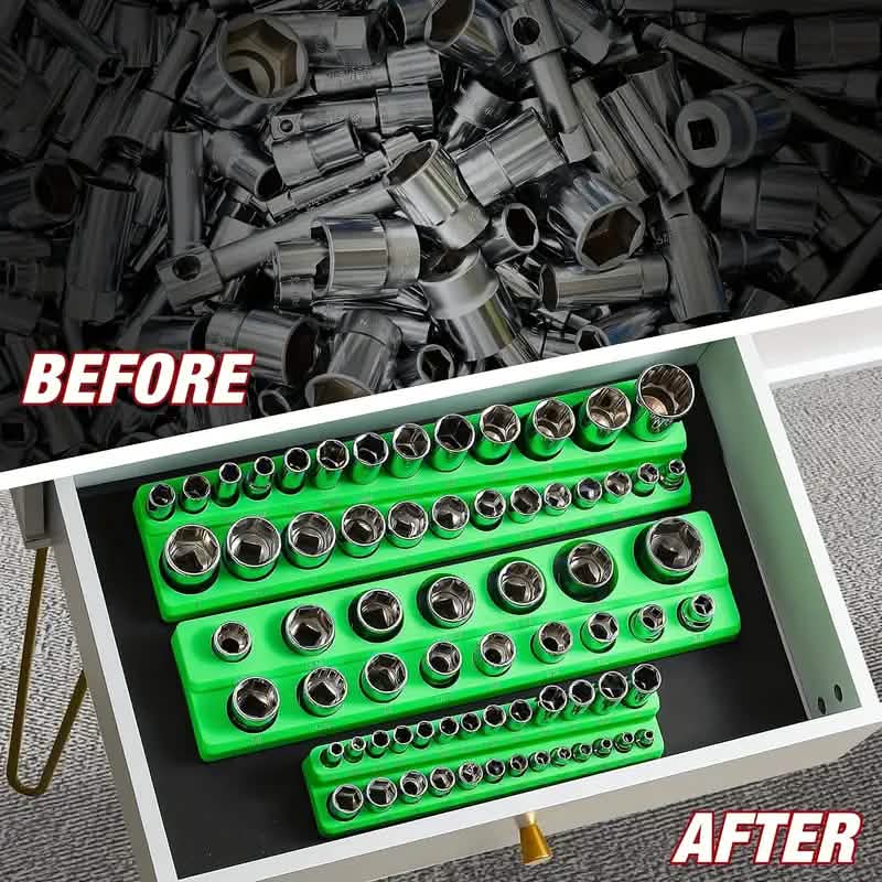 6-Piece: Magnetic Socket Organizer Set Home Improvement - Tophatter Daily Deals