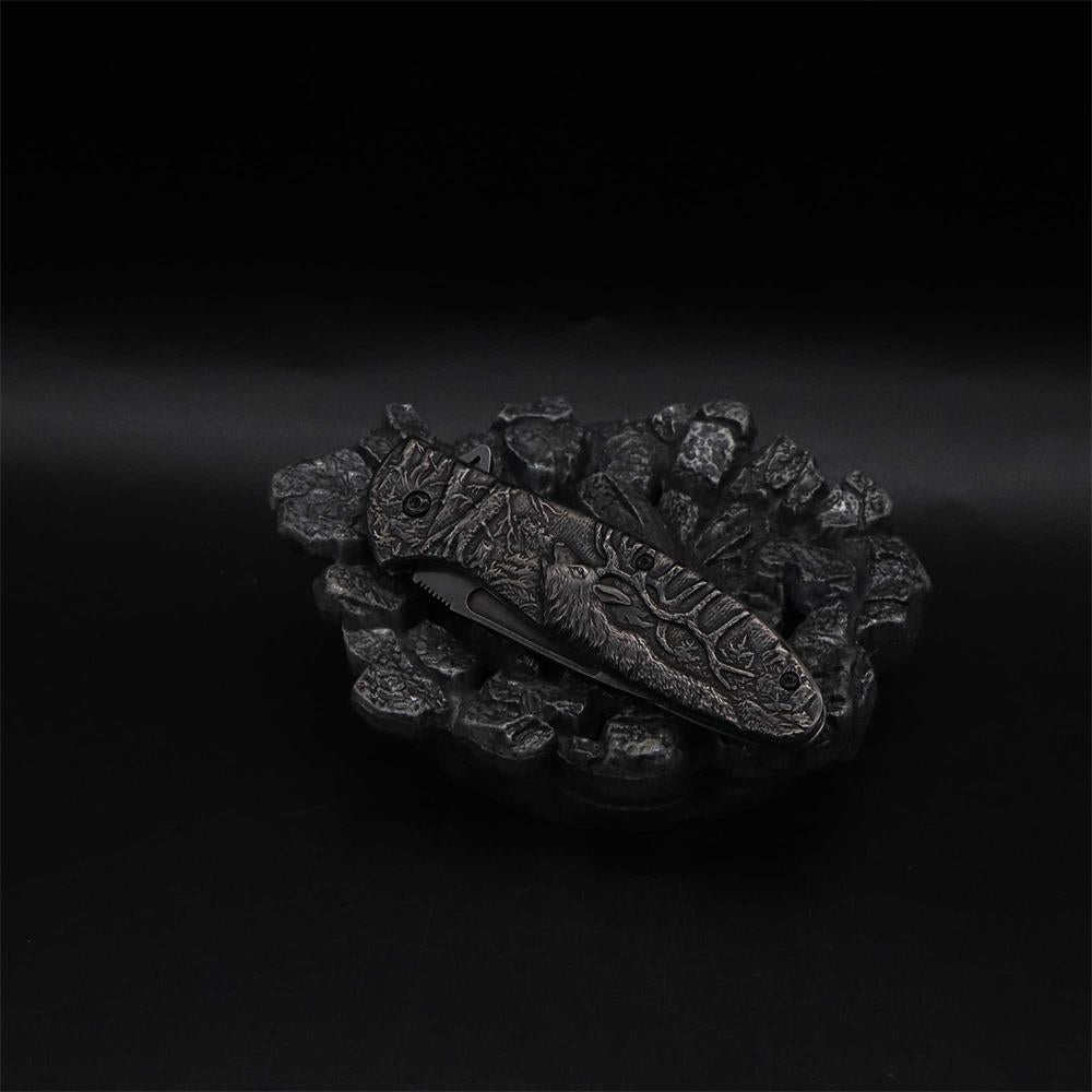 Male Deer Folding Knife Portable Camping Tool - Tophatter Daily Deals