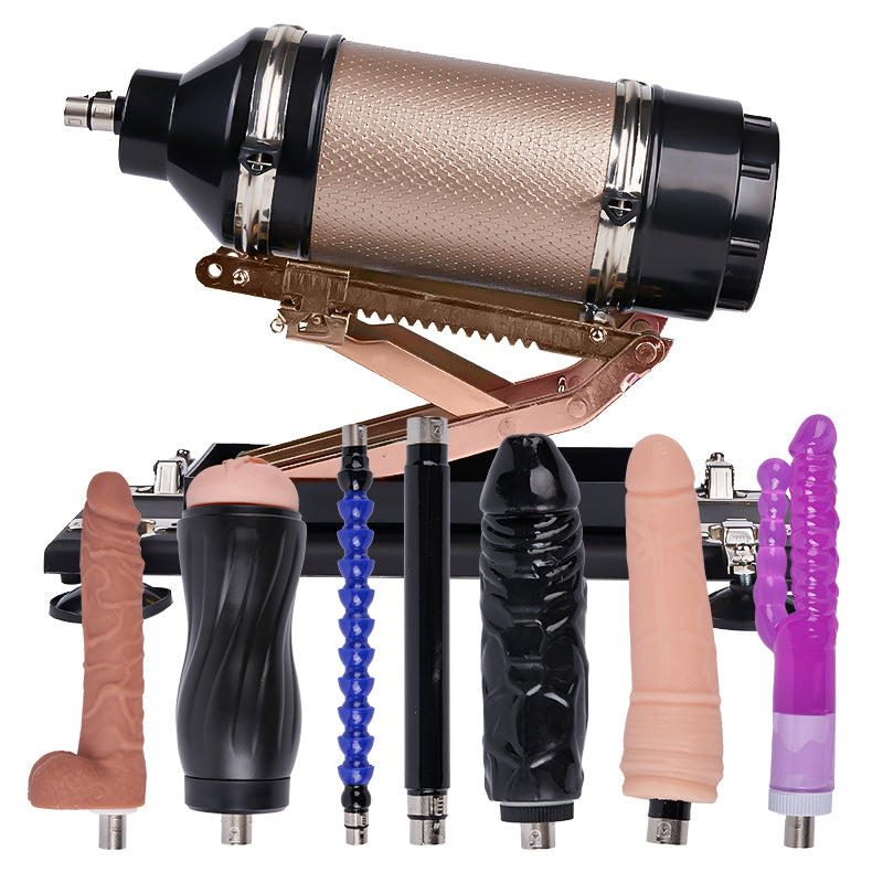 Acmejoy - Iron Titan 400 Strokes/Mins 5 IN 1 Accessories Dildo Sex Masturbation Machine Gold Dildos - Tophatter Daily Deals