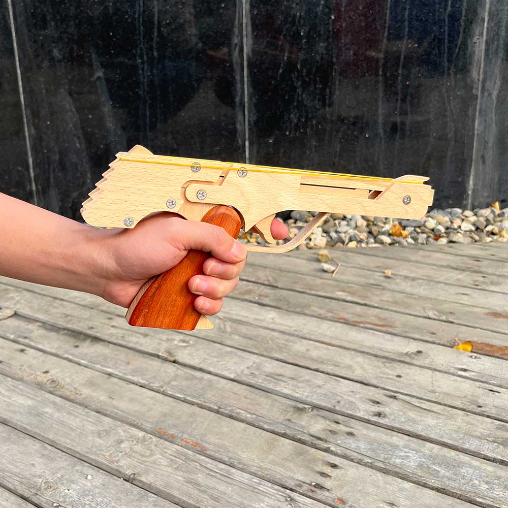 Wooden Assembled Flying Eagle Solid Wood Pistol - Tophatter Daily Deals