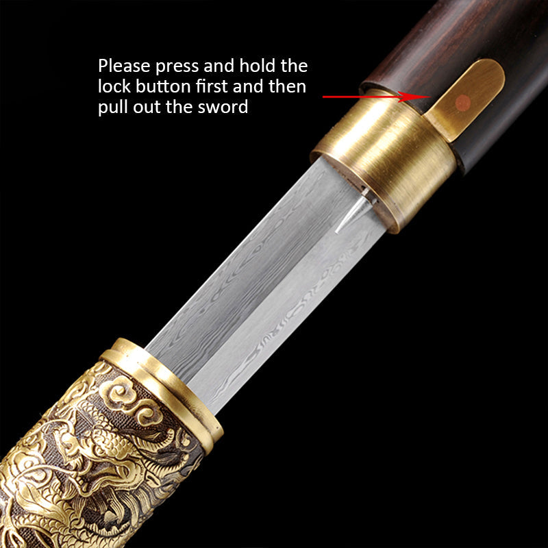 Ebony Dragon Head Cane Sword - Tophatter Daily Deals