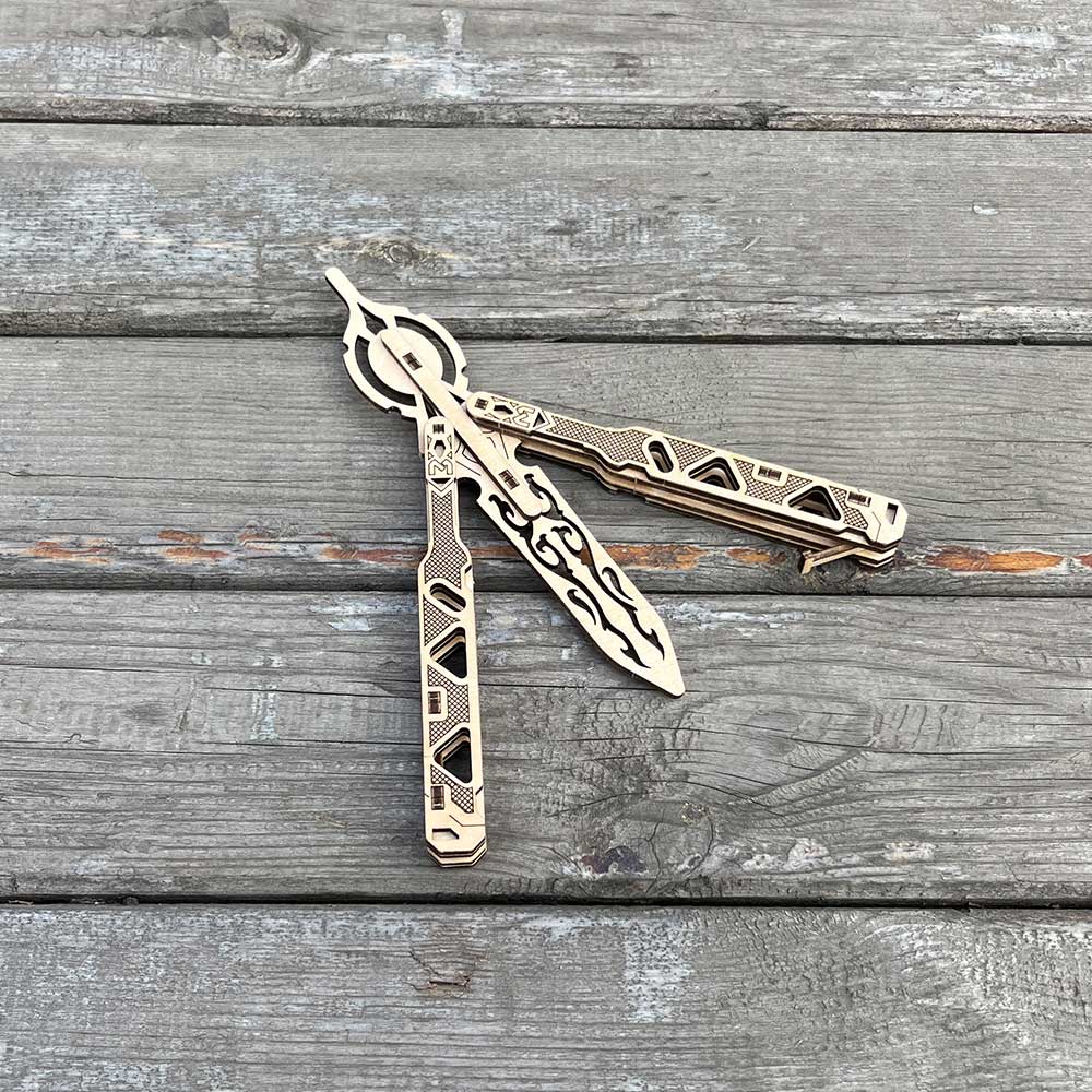 6 Cool Wooden Knife Model Kit 3D Blade Puzzle Toy - Tophatter Daily Deals