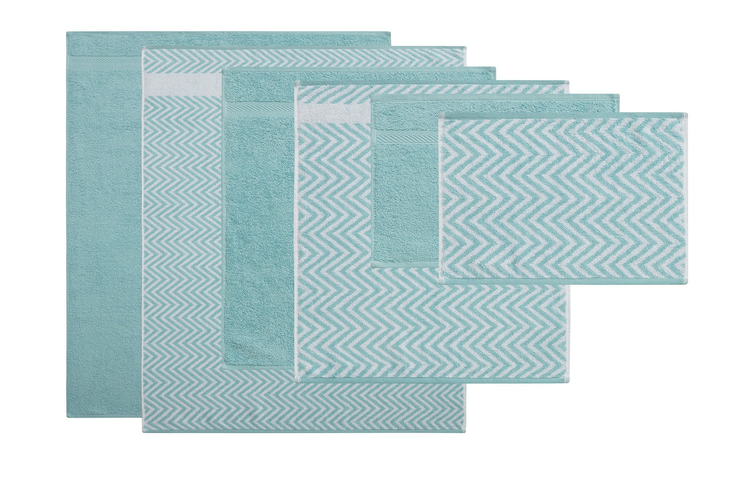 Kathy Ireland 6 Piece Chevron Jacquard Towel Set with Lets Dry Bath Towel - Tophatter Daily Deals