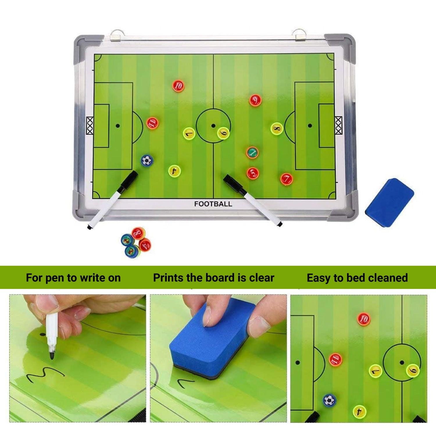 Magnetic Football Coaching Board Tactics Strategy - Double Sided with Player Markers Soccer - Tophatter Daily Deals