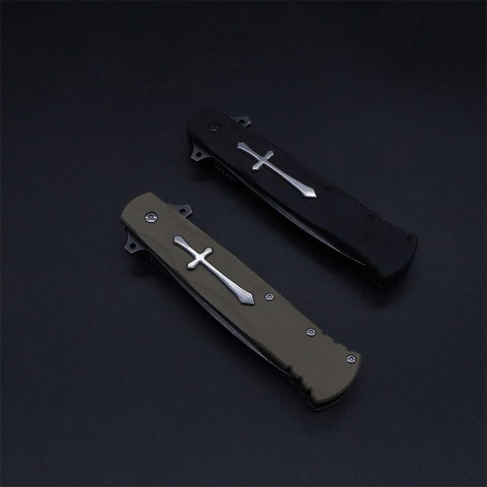 Cross Knife Christian Folding Knife - Tophatter Daily Deals