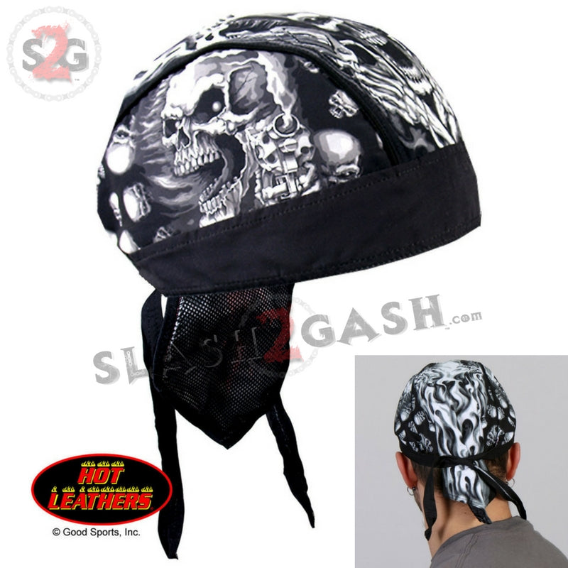 Hot Leathers Assassin Motorcycle Headwrap Skull & Guns Durag Headwrap - Tophatter Daily Deals